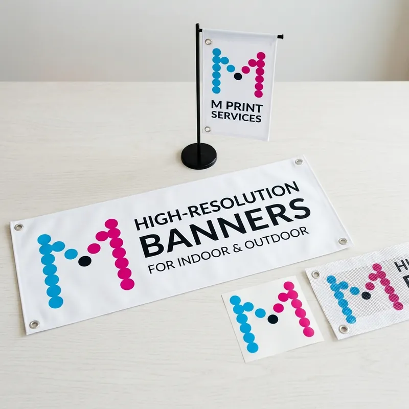 Indoor and outdoor banners in high-resolution print.